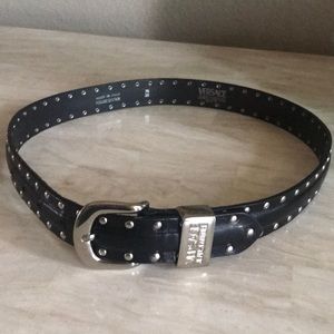 Versace black studded leather belt-authentic